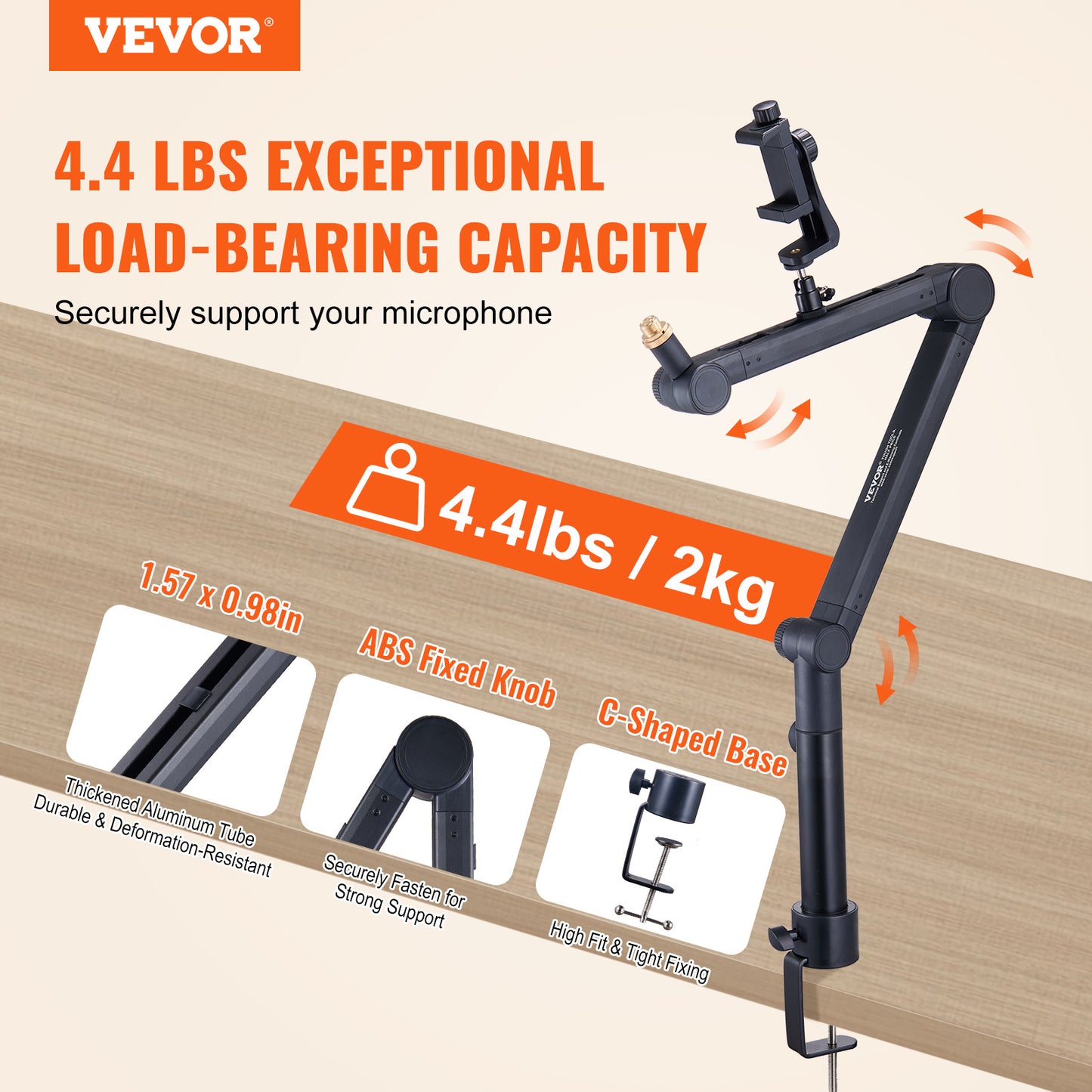 VEVOR Microphone Boom Arm With Desk Mount