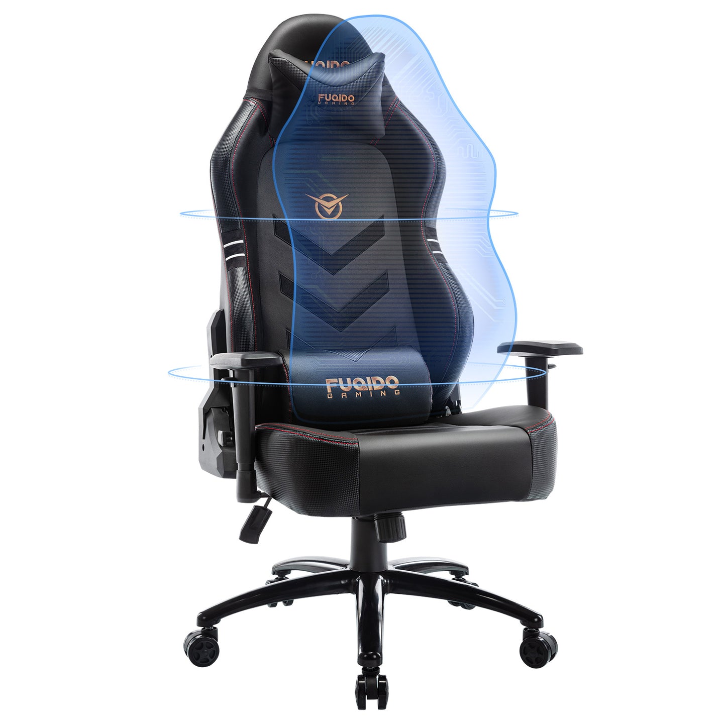 Reclining Gaming Chair with Retractable Footrest