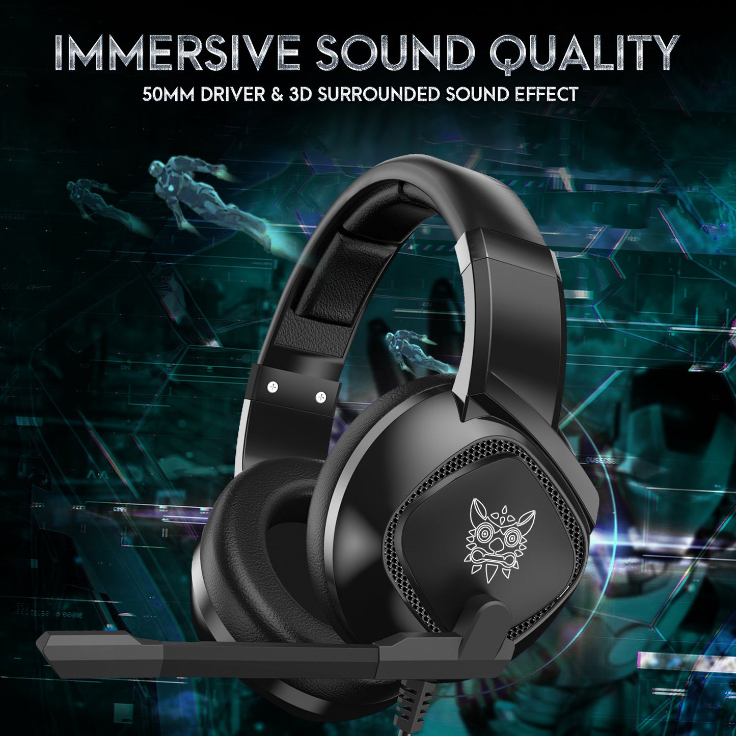 Gaming Headset, RGB With Noise Cancellation